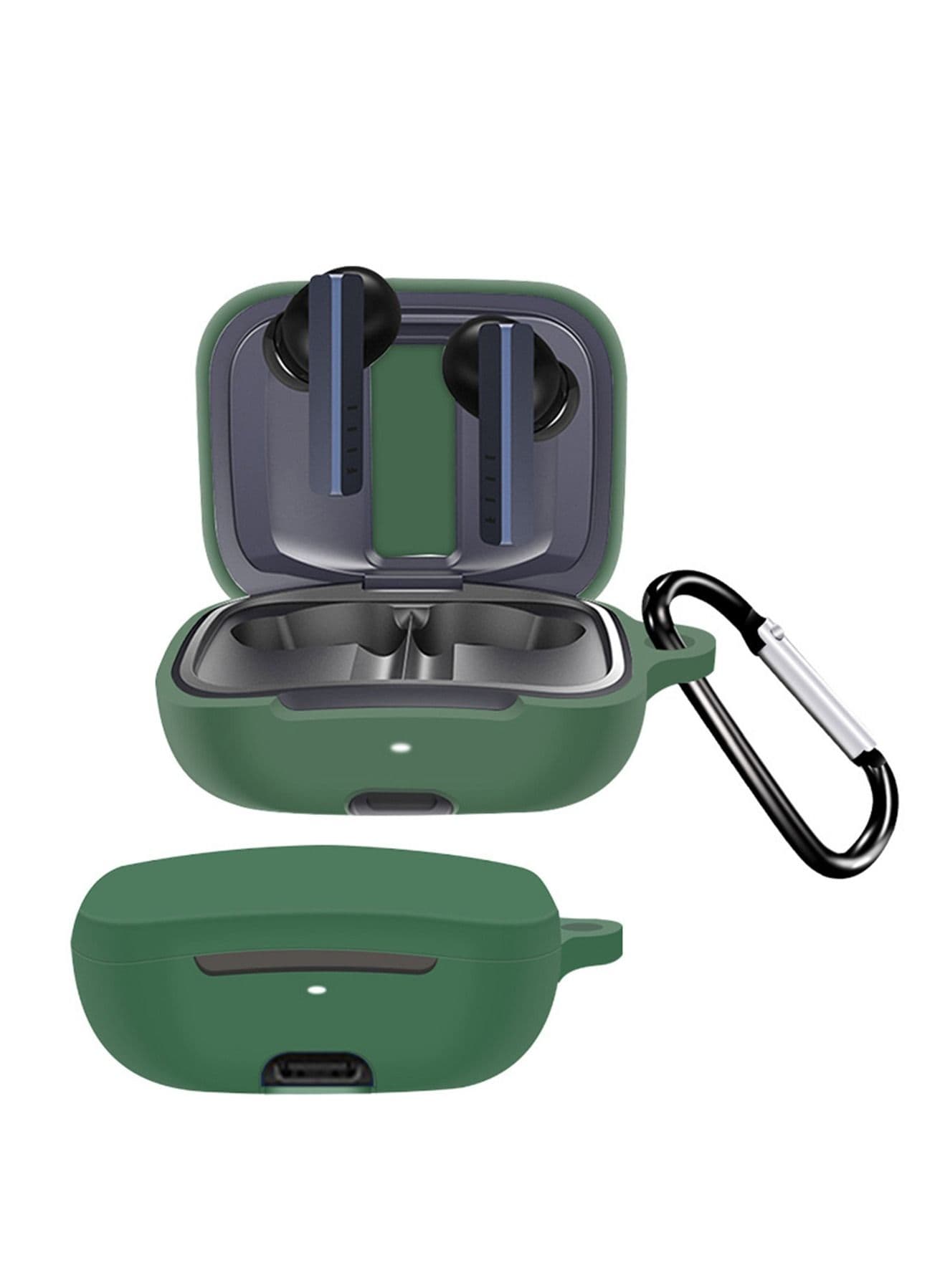 Silicone Protective Case Cover for FIIL CG PRO Anti Fall Anti Dust with Hook Earphone Case - Dark Green