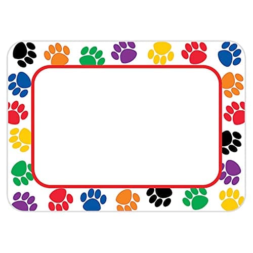 Teacher Created Resources Colorful Paw Prints Name Tags 5168