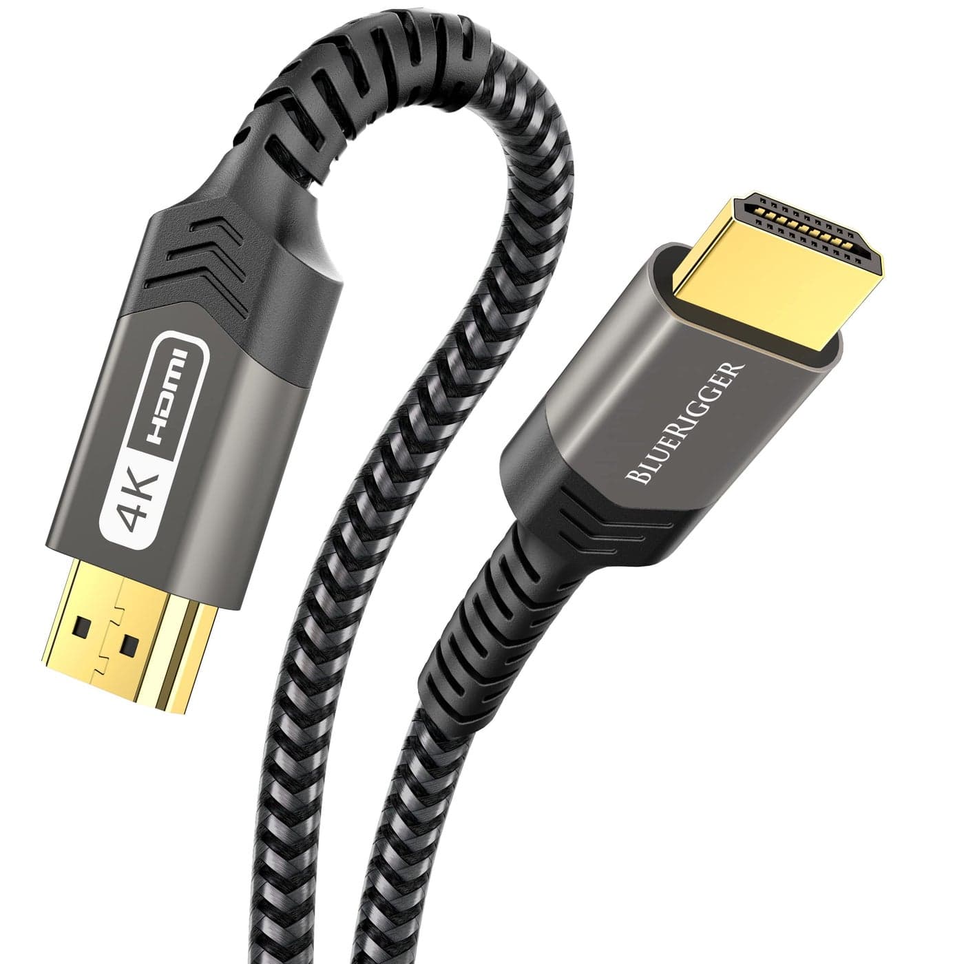 BlueRigger 4K HDMI Cable 25FT 4K 60Hz HDR High Speed 18 Gbps eARC Nylon Braided Cord Compatible with PS5 PS4 Xbox Roku Apple TV HDTV Bluray PC