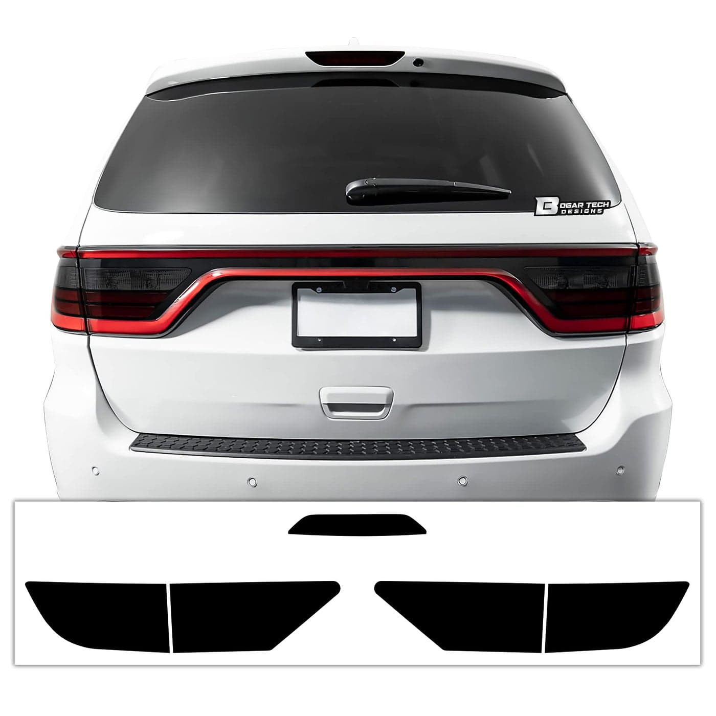 BOGAR TECH DESIGNS Tail Third Brake Light Tint Kit Compatible with Dodge Durango 20142020 Dark