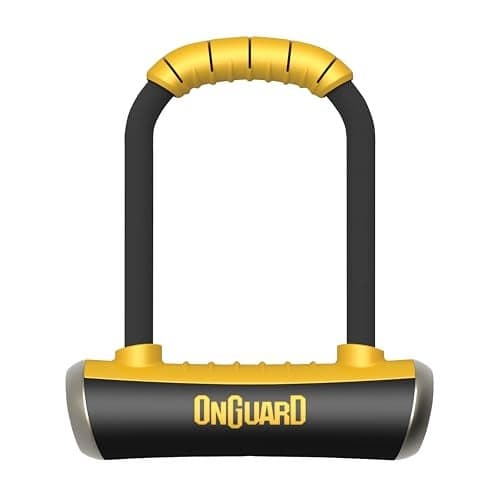 Onguard Pitbull Medium U-Lock – 14 mm Hardened Steel Shackle, 240 x 170 mm Frame, X4P Quad Lock, Z-Cylinder, TriRadius Design, 5 Keys (1 LED) & Mount Bracket