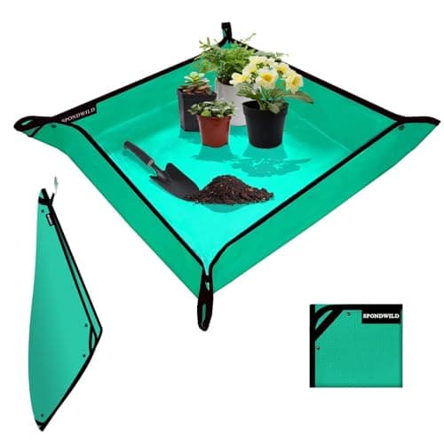 SPONDWILD Plant Transplanting Mat Thickened Waterproof Potting Mat Succulent Gardening Mat Portable Repotting Mat for Mess Control PeGreen27 x 27