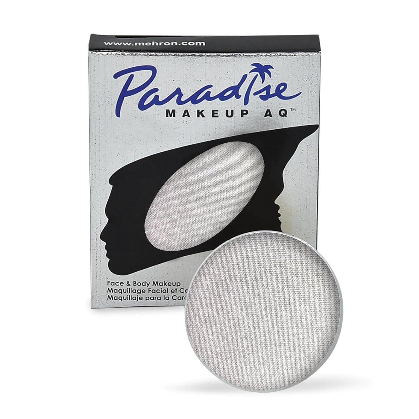 Mehron Makeup Paradise Makeup AQ Refill Size Stage Screen Performance Face Body Painting Beauty Cosplay and Halloween Water Activated Face Paint Body Paint 25 oz 7 ml Metallic Silver