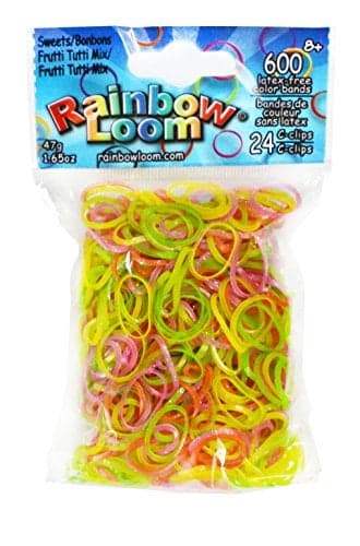 Rainbow Loom Sweets Frutti Tutti Mix Rubber Bands with 24 CClips 600 Count