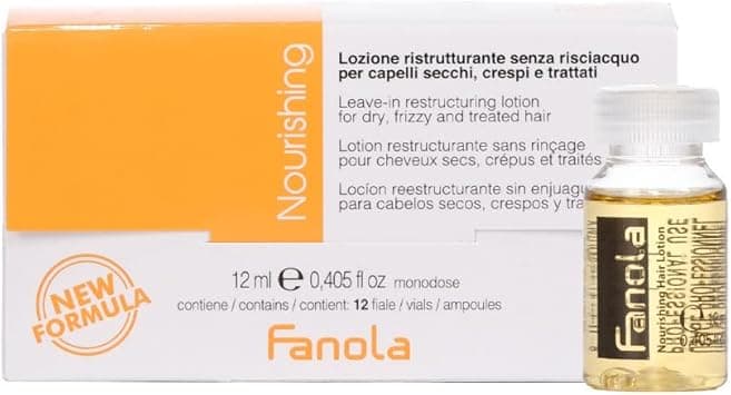 Fanola Nourishing Leavein Restructuring Lotion Repairing Hair Treatment to Restore Elasticity Shine and Tone to Fragile and Dull Hair 12 Pieces 12 Each