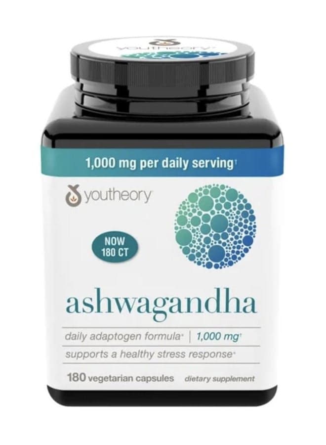 Ashwagandha 1000mg with KSM-66 - Helps Support a Healthy Stress Response,180 Capsules (Pack of 1)