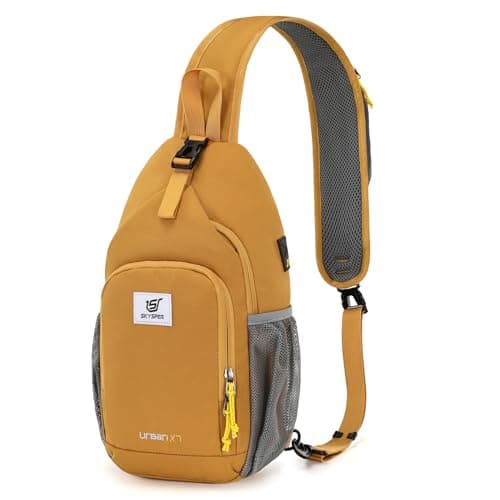 SKYSPER Sling Bag RFID Crossbody Sling Backpack Cross Body Shoulder Bag Travel Hiking Daypack for Women MenApricot
