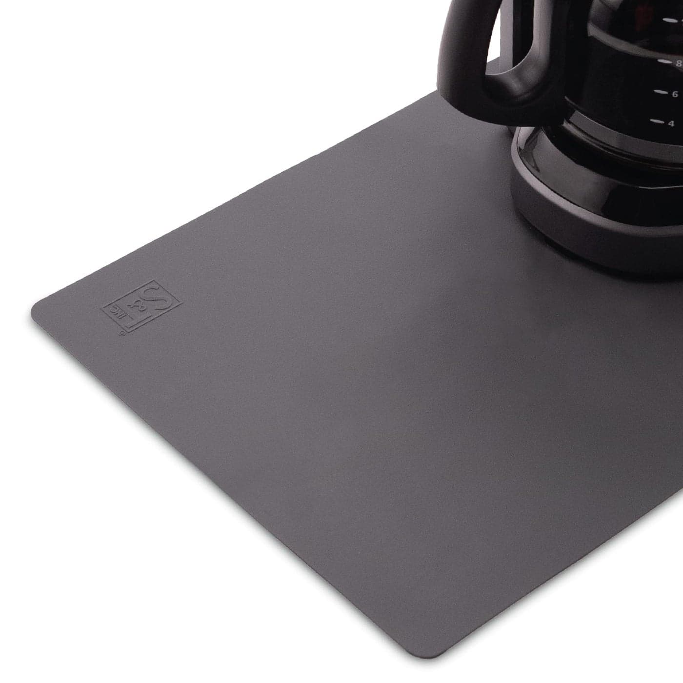 ST INC Coffee Mat Silicone Bar Mat for Coffee Maker and Espresso Machine 12 Inches x 18 Inches Silicone Grey 1 Pack