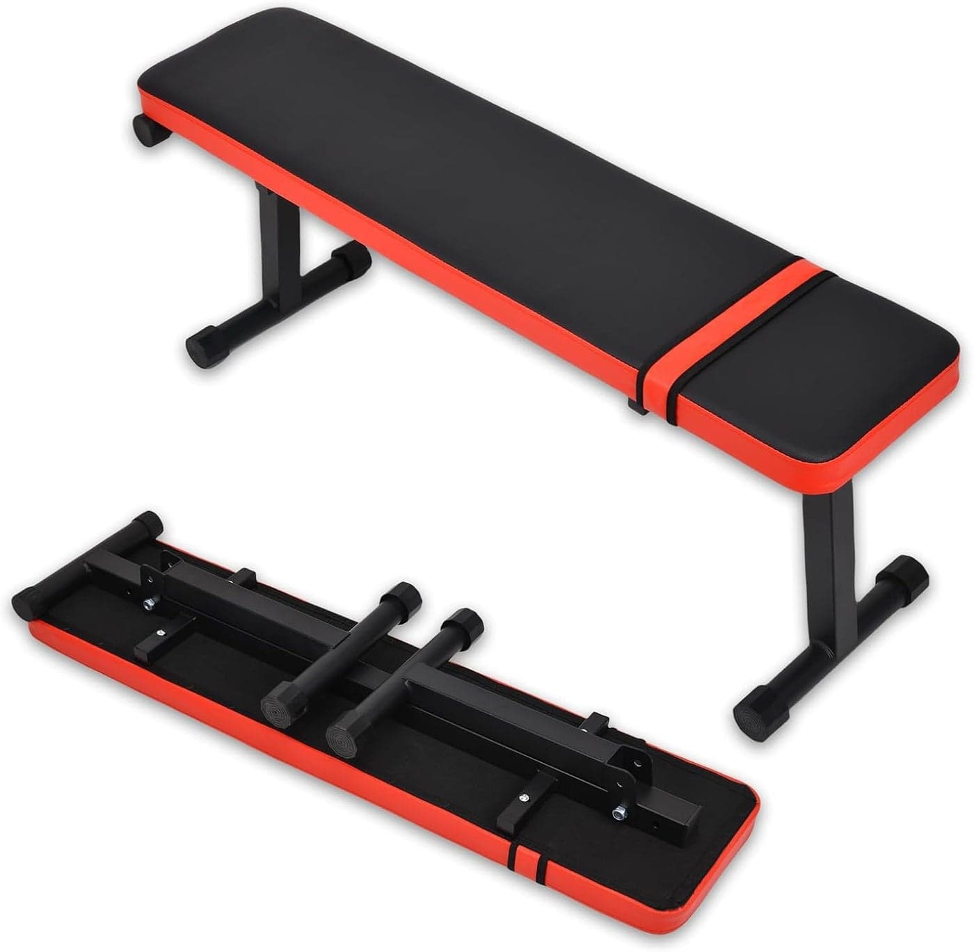 GERMANTECH FITNESS Flat Weight Bench - Flat Benches for Home Gym Exercise Fitness Training, Foldable Flat Workout Bench, 250 KG, Easy Assembly, Black