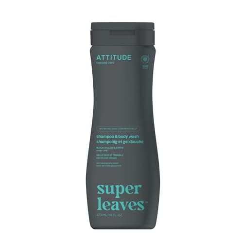ATTITUDE 2in1 Body Wash and Hair Shampoo EWG Verified Shower Gel Dermatologically Tested Made with Naturally Derived Ingredients Vegan Personal Care Black Willow and Aspen 16 Fl Oz