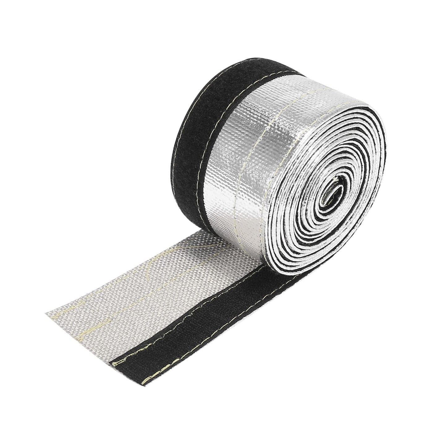 X AUTOHAUX Car Heat Shroud 38 ID 10ft Aluminized Sleeving Insulated Shield Sleeve Heat Wire Shield Sleeve for 38 OD Fuel Lines Heat Protection