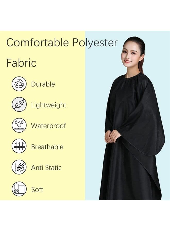 Barber Cape, Professional Hair Cutting Cape with Adjustable Metal Clip, Waterproof Haircut Salon Cape for Hairdresser Styling & Home - 55 x 63 inches (Black)