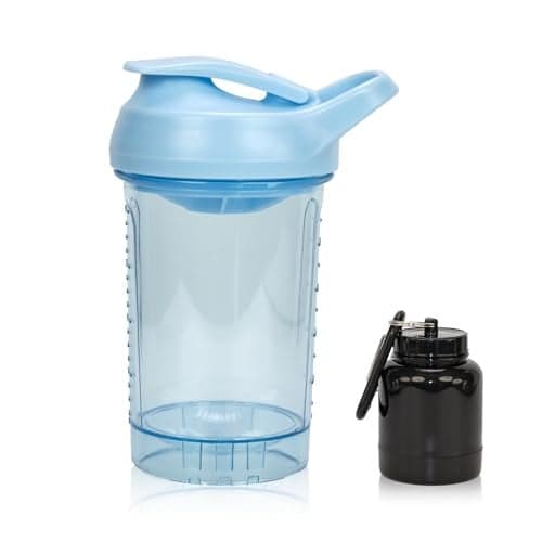 CREAWELLAY Protein Shaker Bottle 20oz, Leakproof Protein Shaker Cups for Gym, Fitness & Supplements, PETG Material(1 Pack, Blue)