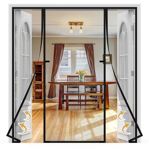 HADOR Magnetic Screen Door, Fits Door Size 72" X 80", Door Mesh with Magnetic Closure and Super Strong Magnets, Heavy Duty Double Opening for Sliding Patio and French Doors