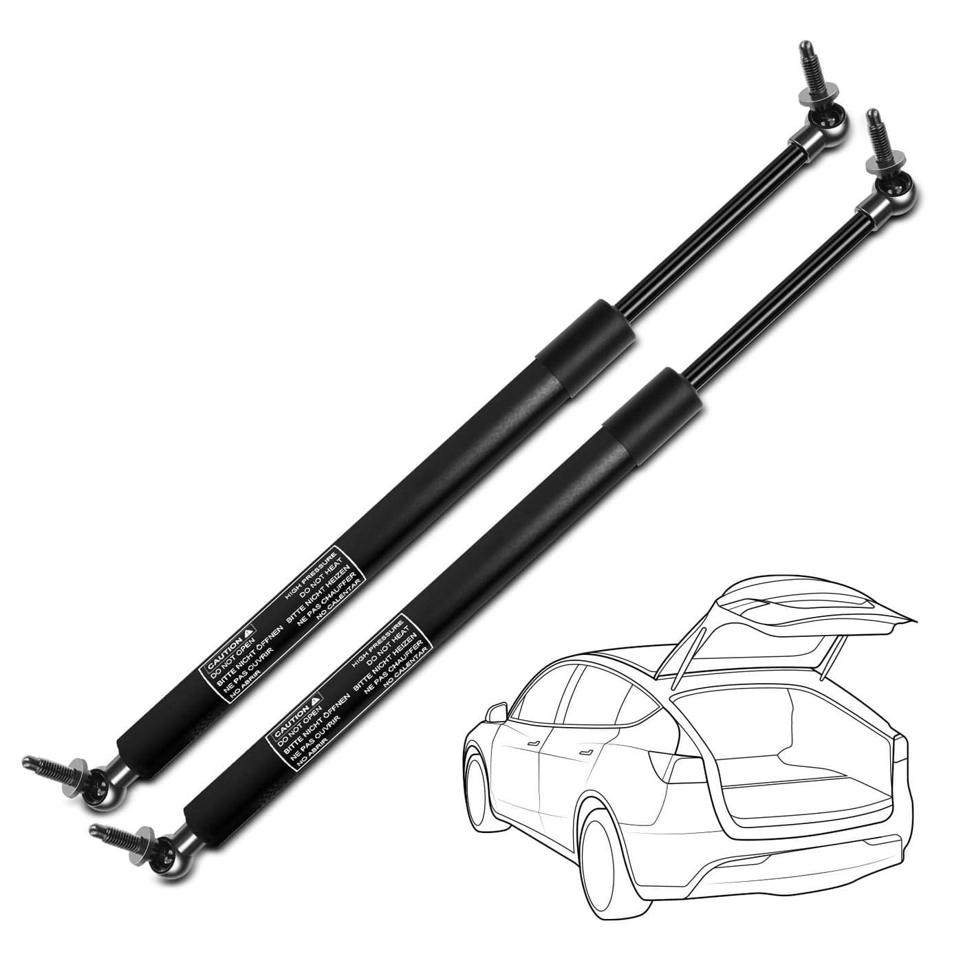 Set of 2 Rear Trunk Liftgate Lift Support Struts Gas Shock Spring for Dodge Grand Caravan Chrysler Town Country Voyager