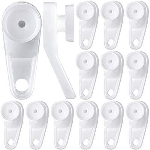 Patelai 12 Pieces Curtain Track Gliders Curtain Window Traverse Rod Sliders Plastic Rail Sliders Ceiling Roller Track Hooks for Window and Shower