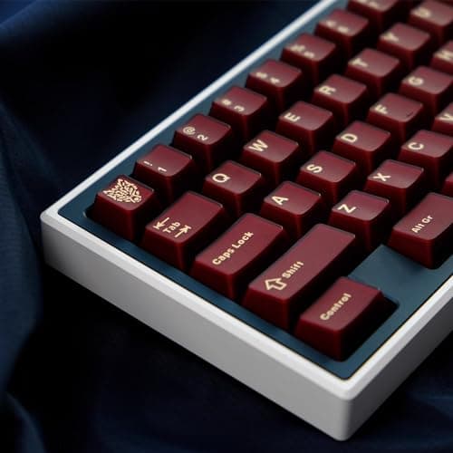 Sumgsn 114 Keys Translucent Red Keycaps Cherry Profile Doubleshot Keycaps Set Fit for 60% 65% 75% Mechanical Keyboard Cherry Mx Switches
