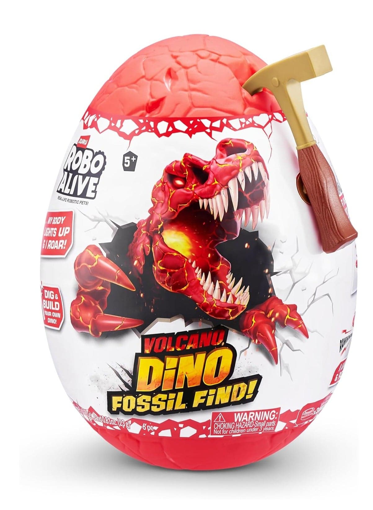 Robo Alive Volcano Dino Fossil Find Surprise Dinosaur Egg Volcano Assorted - Style/Character May Vary
