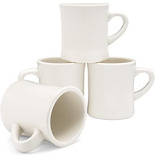 COLETTI Diner Coffee Mugs Restaurant Coffee Mugs Retro Coffee Mug Sturdy Heavy Diner Mug Nostalgia in Every Sip Cream 11 oz Set of 4