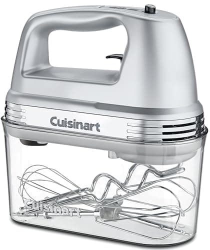 Cuisinart Power Advantage PLUS 9-Speed Hand Mixer, 220W-Motor Hand Blender Electric Mixer with 9 Speed Settings, XL Dishwasher-Safe Beaters, 3 Low Mixing Speeds, Storage Case, HM-90BCS, Brushed Chrome