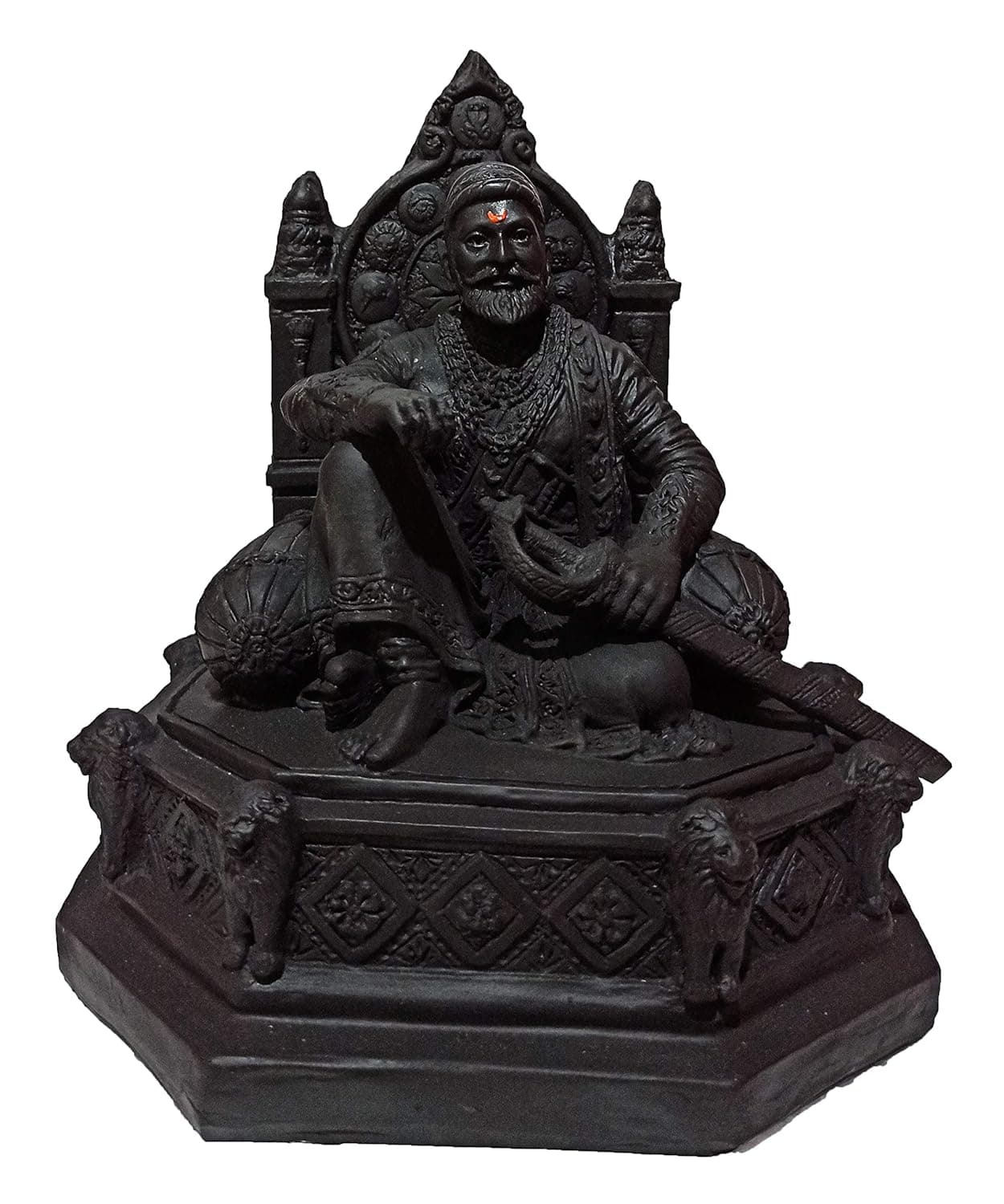 S A GIFTS Sai Amrut Chhatrapati Shivaji Maharaj The Legend of Maharashtra Statue Idol 8 Inch Marble