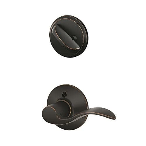 Schlage F59 ACC 716 LH Accent Interior Left-Handed Lever with Deadbolt, Aged Bronze (Interior Half Only)