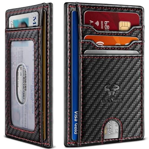 BULLIANT Slim Wallet, Skinny Minimal Thin Front Pocket Wallet Card Holder For Men 7Cards 3.15"x4.5",Gift-Boxed