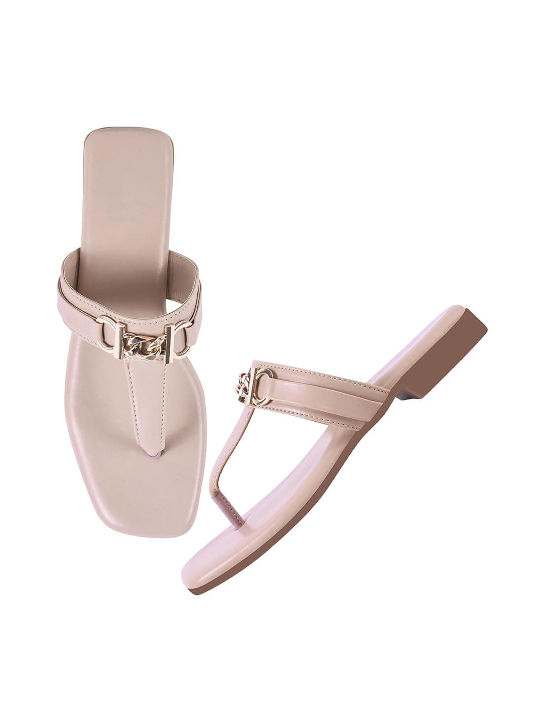 TRYME Comfortable Elegant T-strap Flat Sandals Fashionable Casual Flats For Women & Girls