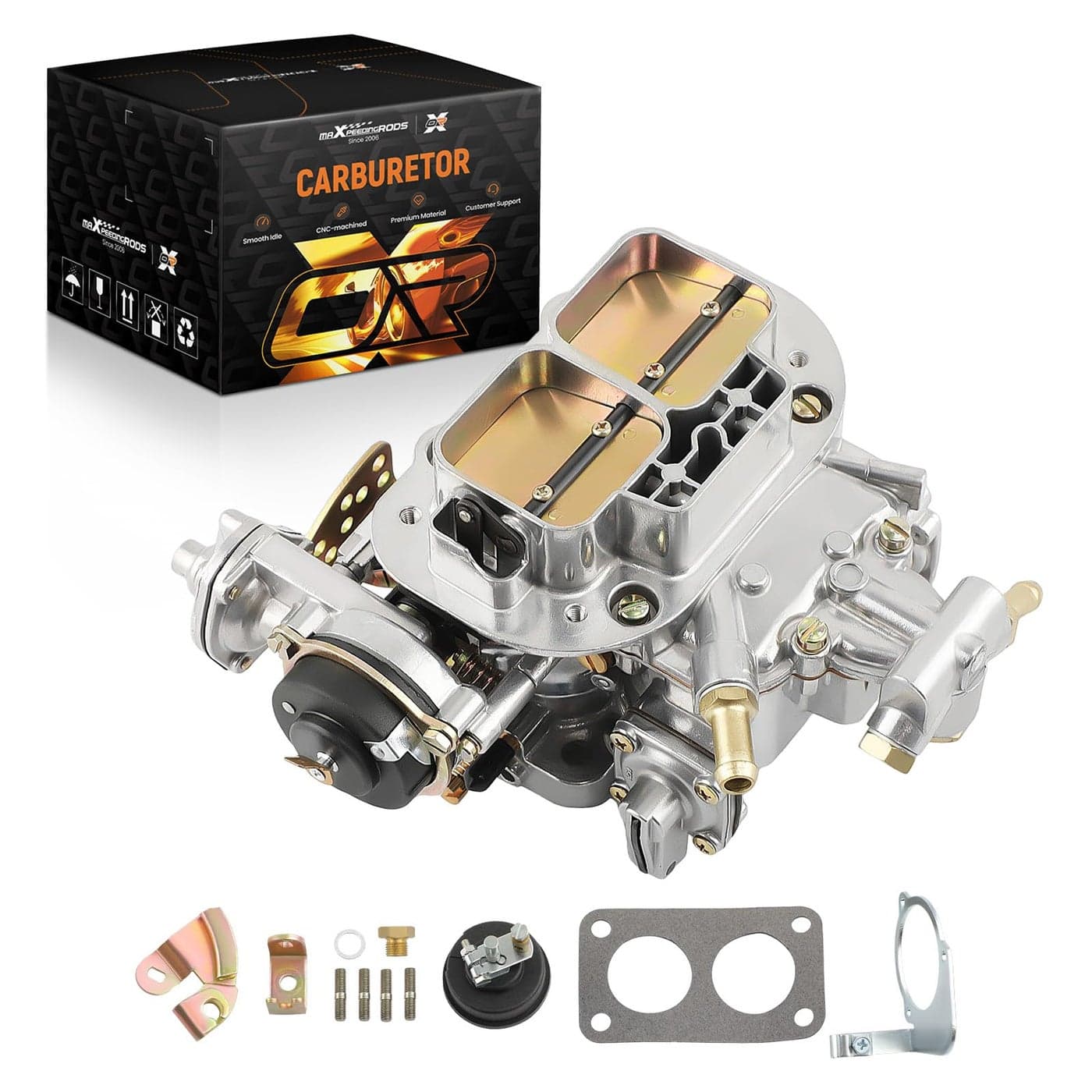 maXpeedingrods Universal Carburetor 3838 DGEV DGAS DGES Compatible with Toyota BMW Mercedes Benz Nissan VW Mitsubishi Jeep Suzuki 390 CFM Automatic Choke 2 Barrel Carburetor