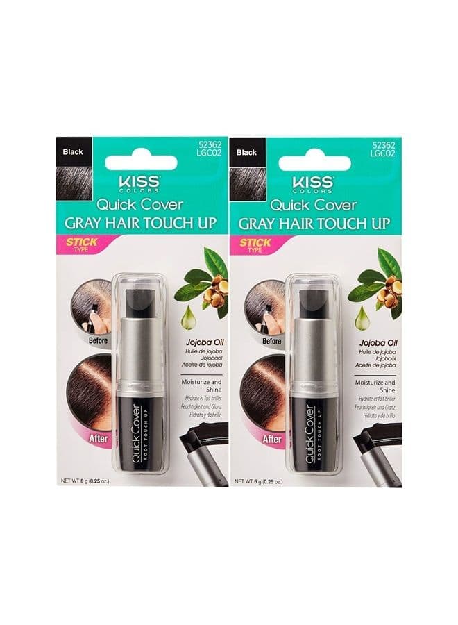 Quick Cover Gray Hair Root Touch Up Stick (2 Pack - Black)