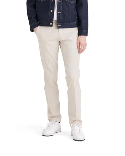 Dockers Men's Slim Fit Easy Khaki Pants, Cloud, 28W x 32L