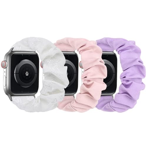 sylacor Scrunchie Bands Compatible with Kids Apple Watch Band, Cute Stretchy Breathable Strap for iWatch Series 10 9 8 7 6 5 4 3 SE SE2 SE3 Small Wrists Boys Girls