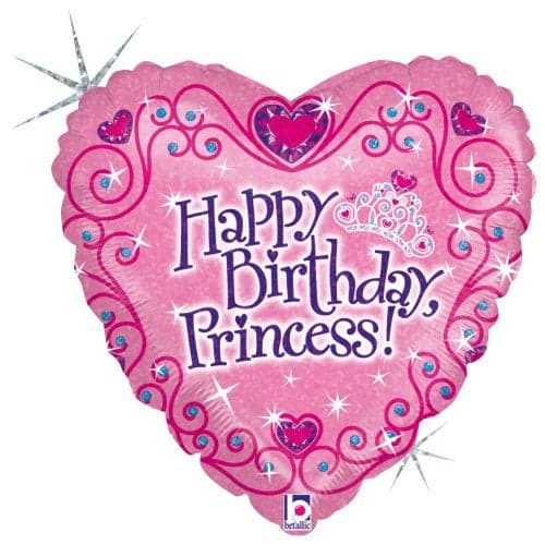 Betallic Happy B'day Princess Foil Package Balloon, 18", Multicolor