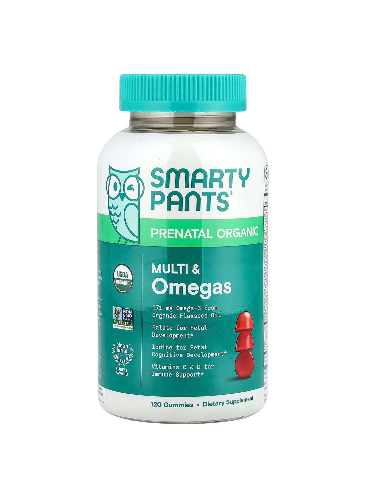 Organic Prenatal Multi & Omegas, Grape, Blueberry & Mixed Berry, 120 Gummies
