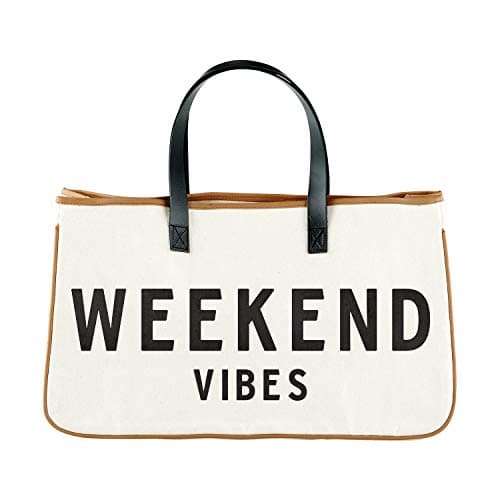 Santa Barbara Design Studio Tote Bag For Women Hold Everything 100% Cotton Canvas Shoulder Bag, Large, Weekend Vibes