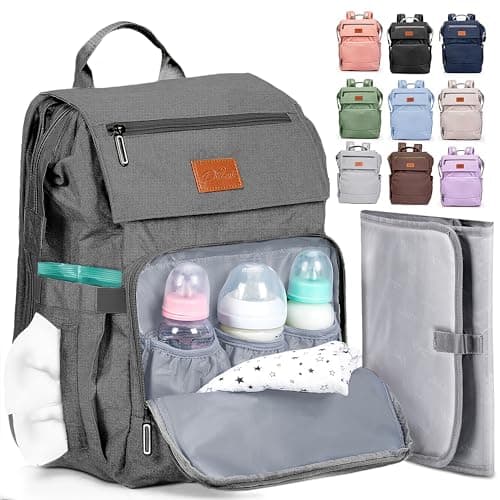 PILLANI Baby Diaper Bag Backpack Large Bag for Boys Girls Waterproof Diaper Backpack Travel Diaper Bags wChanging Pad Baby Registry Search Shower Gifts Essentials Must Haves Newborn Stuff