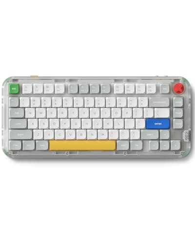 nuphy Kick75 Wireless Low Profile Mechanical Keyboard with Volume Knob,75% Hot Swappable Gaming Keyboard,80 Keys RGB Backlit with PBT Keycaps, Support BT/2.4G/USB-C (Red Nano Switch)