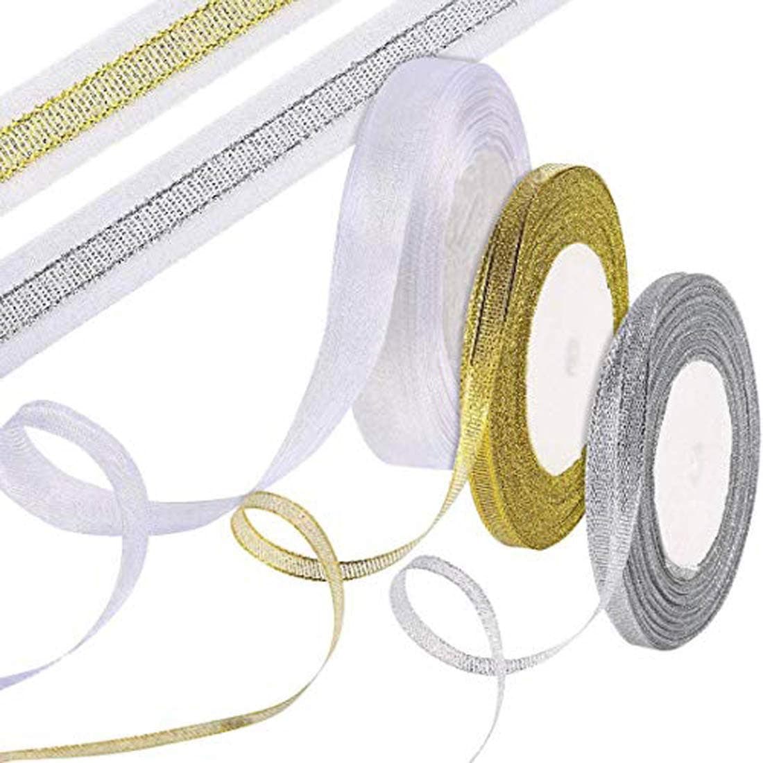 DIY Crafts Pack Of 3 Pcs, Design No # 2, Organza Ribbon for Gift Wrapping Party Dec (Pack Of 3 Pcs, Design No # 2)