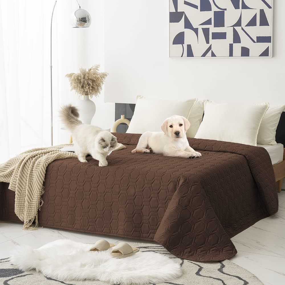 Tcksstex Waterproof and AntiSlip Dog Bed Cover and Pet Blanket Sofa Pet Bed Mat car Incontinence Mattress Protectors Furniture Couch Cover for Most Cats Dogs Pets82x102Chocolate