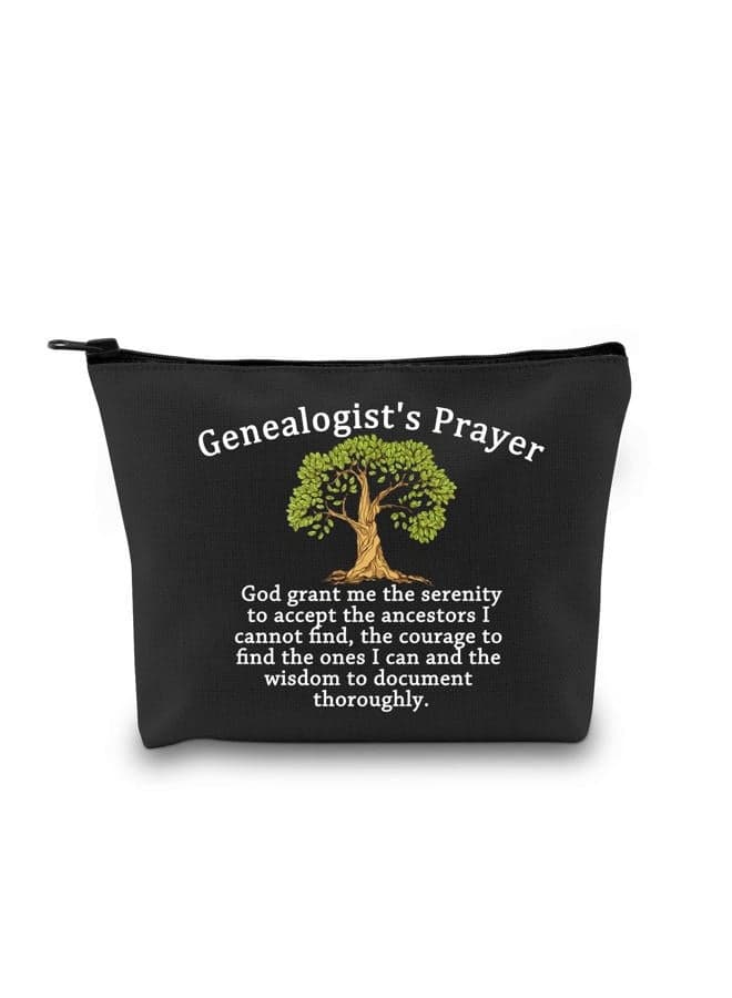 Funny Genealogist Cosmetic Bag Family Researcher Gift Genealogist's Prayer for Historian Researcher Genealogy, Genealogist Bag