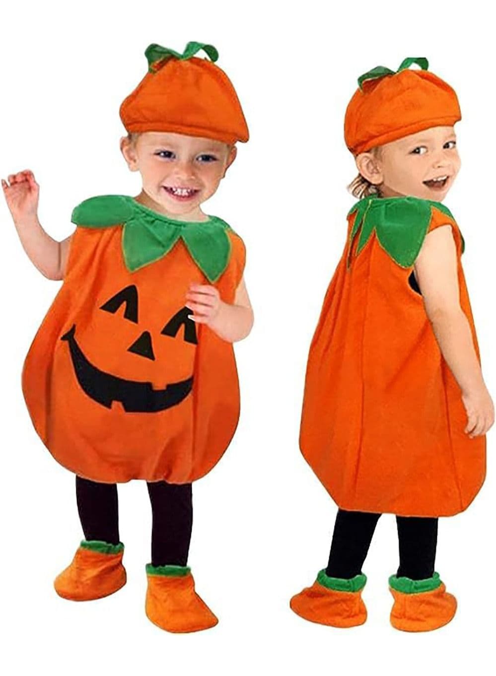 Pumpkin Costumes for Kids, Cosplay Costumes with Pumpkin Hats for Boys and Girls