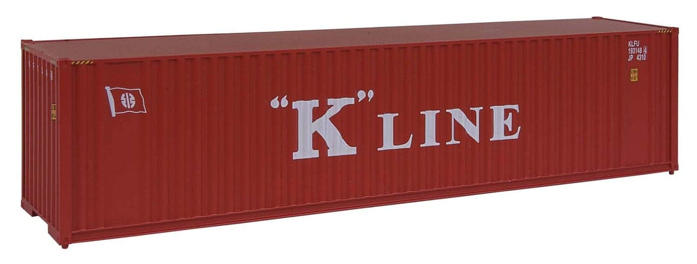 Walthers SceneMaster 949-8203 HO Scale Model of K-Line 40' Hi Cube Corrugated Container W/Flat Roof