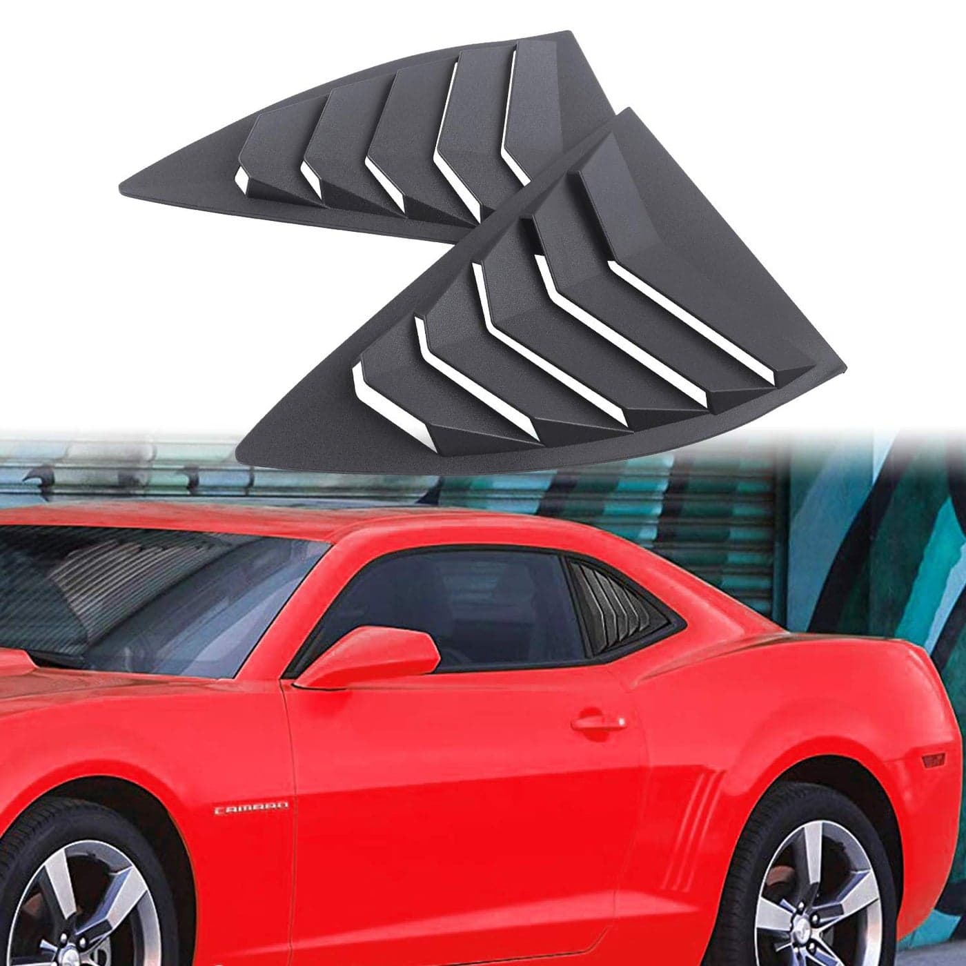 Rear Side Window Louvers for 20102015 Chevy Camaro LS LT RS SS GTS ABS Window Scoop Cover Vent Lambo GT Style
