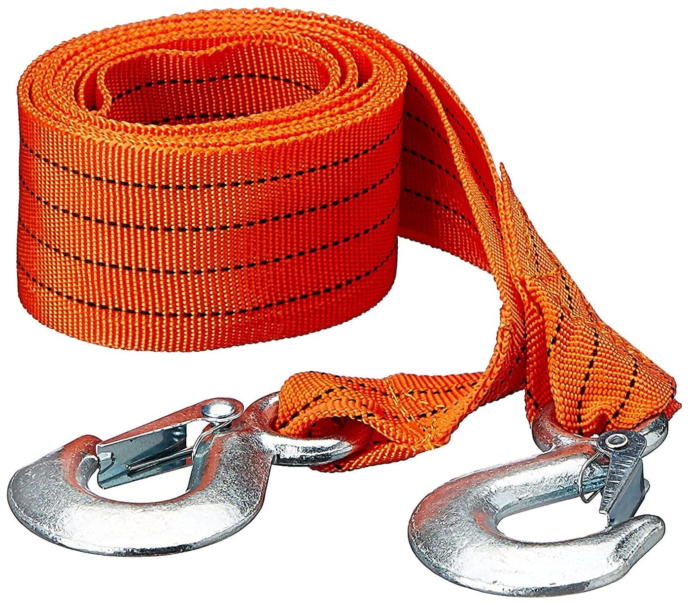 Humongous Towing Strong Emergency Heavy Duty Car Tow Cable Strap Rope with Hooks || Heavy Duty Car Towing Belt Long with 2pc Heavy Duty Clamps/G Shackles (Orange Tow Rope)