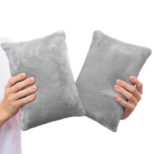 1 MIDDLE ONE 2 Pack Small Pillow, Memory Foam Mini Pillow 11 X 7 Inches for Travel, Sleeping, Nap and Neck, Knee, Lumbar Support, Tiny Cushion for Pet, Dogs (Grey)