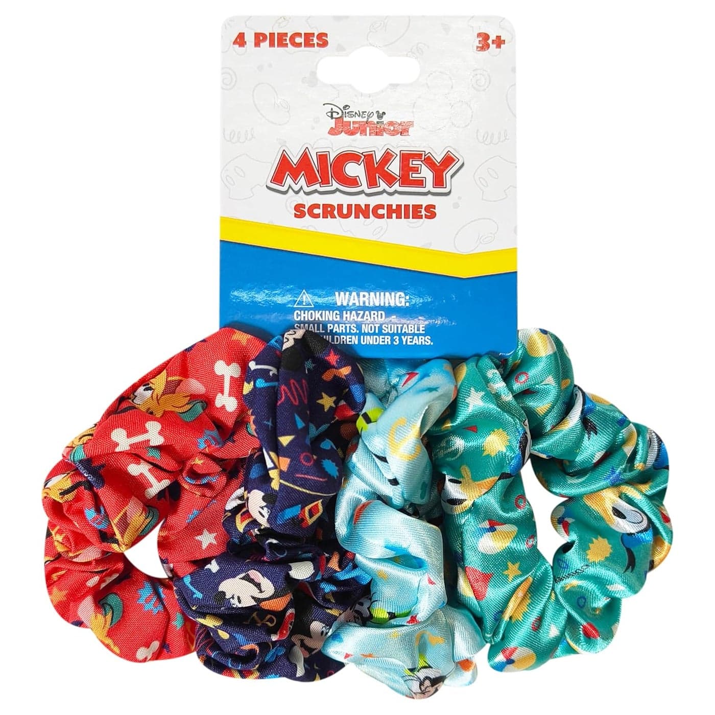 LUV HER Disney Mickey Scrunchies for Girls of All Ages 4 Large Hair Scrunchies for Girls 4 Printed Scrunchies with Your Favorite Characters Hair Accessories for girls 3