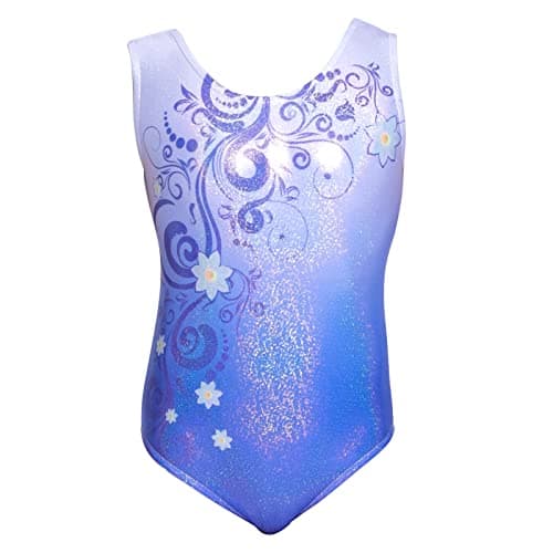 Aosva Gymnastics Leotards for Little Girls One-piece Sparkle Colorful Rainbow Dancing Athletic Leotards 5-6Years