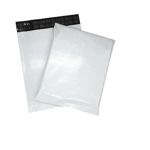 V4L Premium 7X10 inches White Plain Plastic Courier Bags Shipping Bags Strong Thick Mailing Bags with Self Adhesive Waterproof and Tear-Proof, Ideal for Ecommerce Packaging (100)