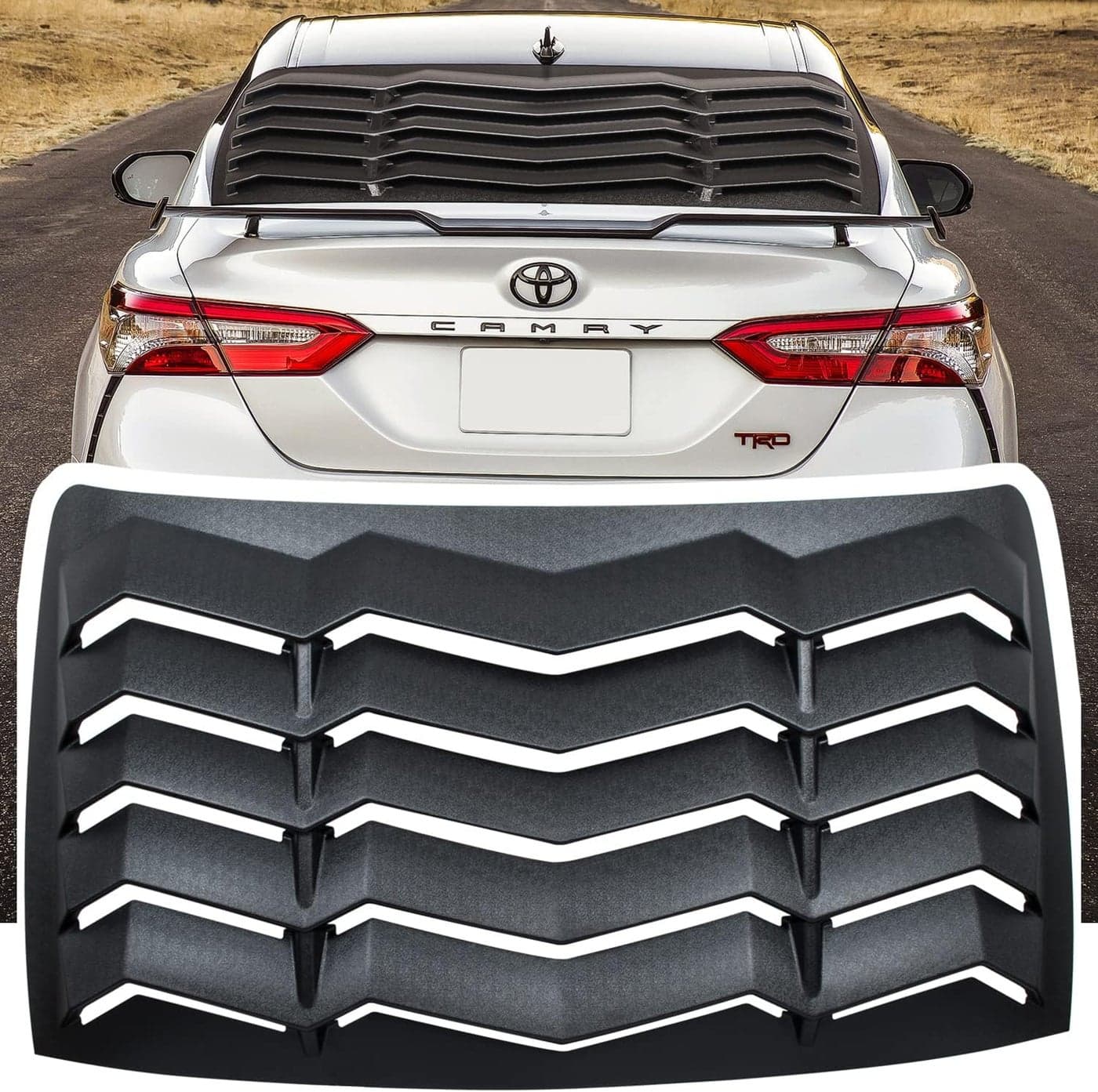 Toyota Camry 2018-2021 Rear Window Louver ABS Windshield Sun Shade Cover - Matte Black