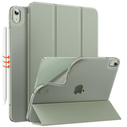 MoKo for iPad Air 11 Inch Case M4/M3/M2 2026/2025/2024, iPad Air 5th/4th Generation 10.9" 2022/2020, Translucent Frosted Soft TPU Back Cover, Slim Protective Cover,Auto Wake/Sleep,Sage Green